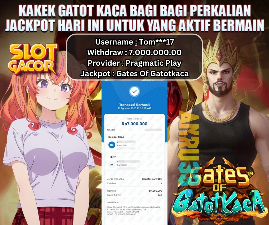 ANRU33 JACKPOT SLOT Gates Of Gatotkaca Rp 7.000.000.00 - DIBAYAR LUNAS